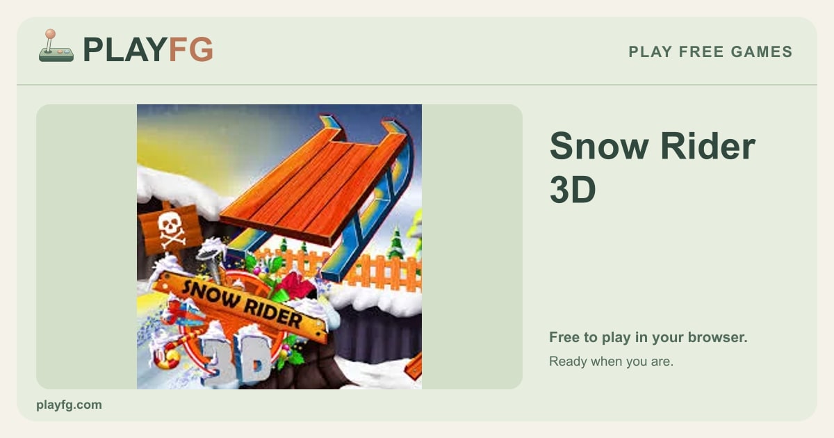 Snow Rider 3D Game | PlayFG